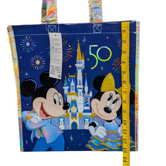 Walt Disney World Reusable Tote Bag Blue 50th Anniversary Mickey Minnie - Picture 9 of 12